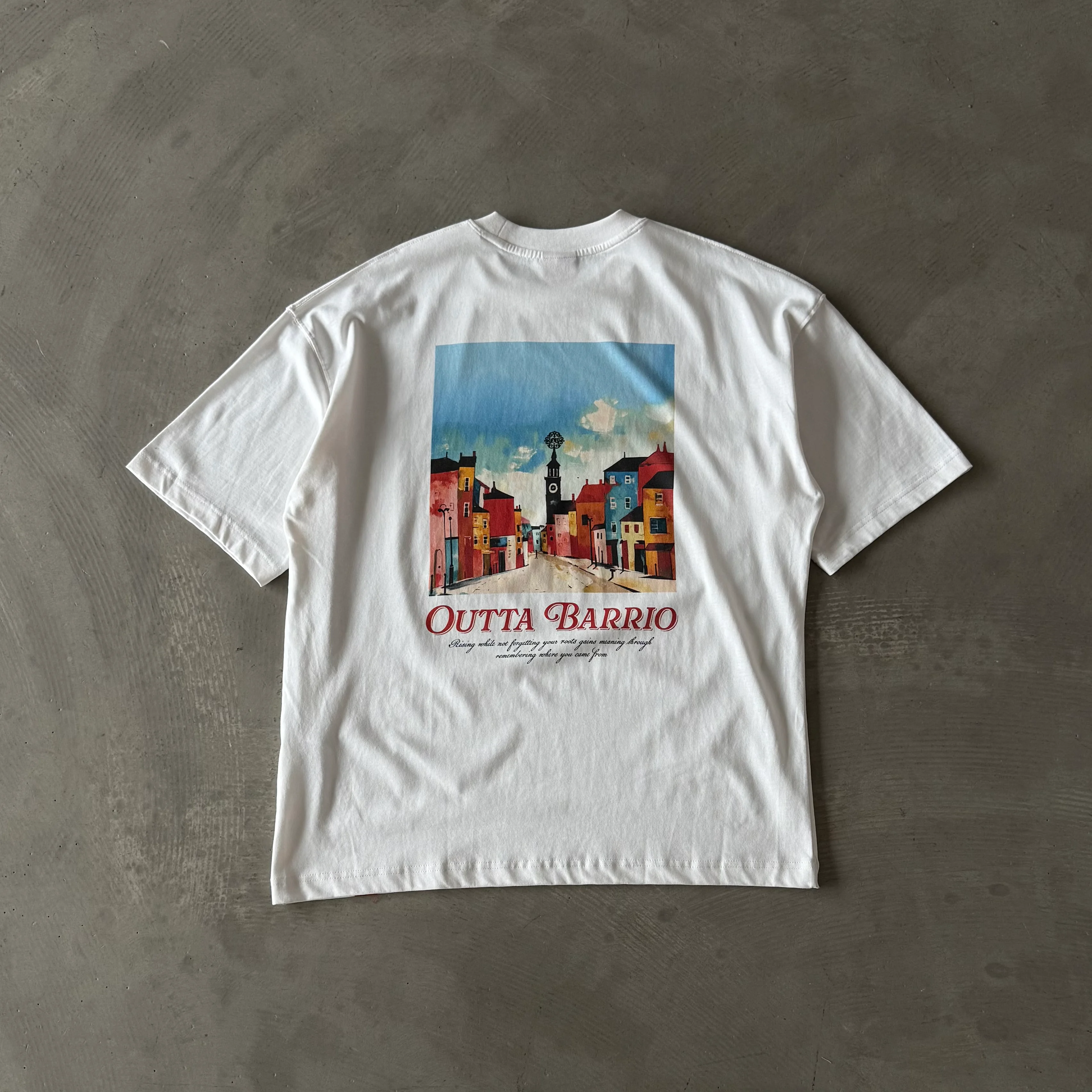 Arka Şehir Baskılı Basic T-Shirt