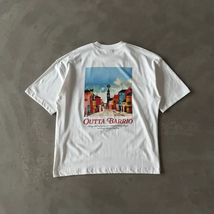 Arka Şehir Baskılı Basic T-Shirt