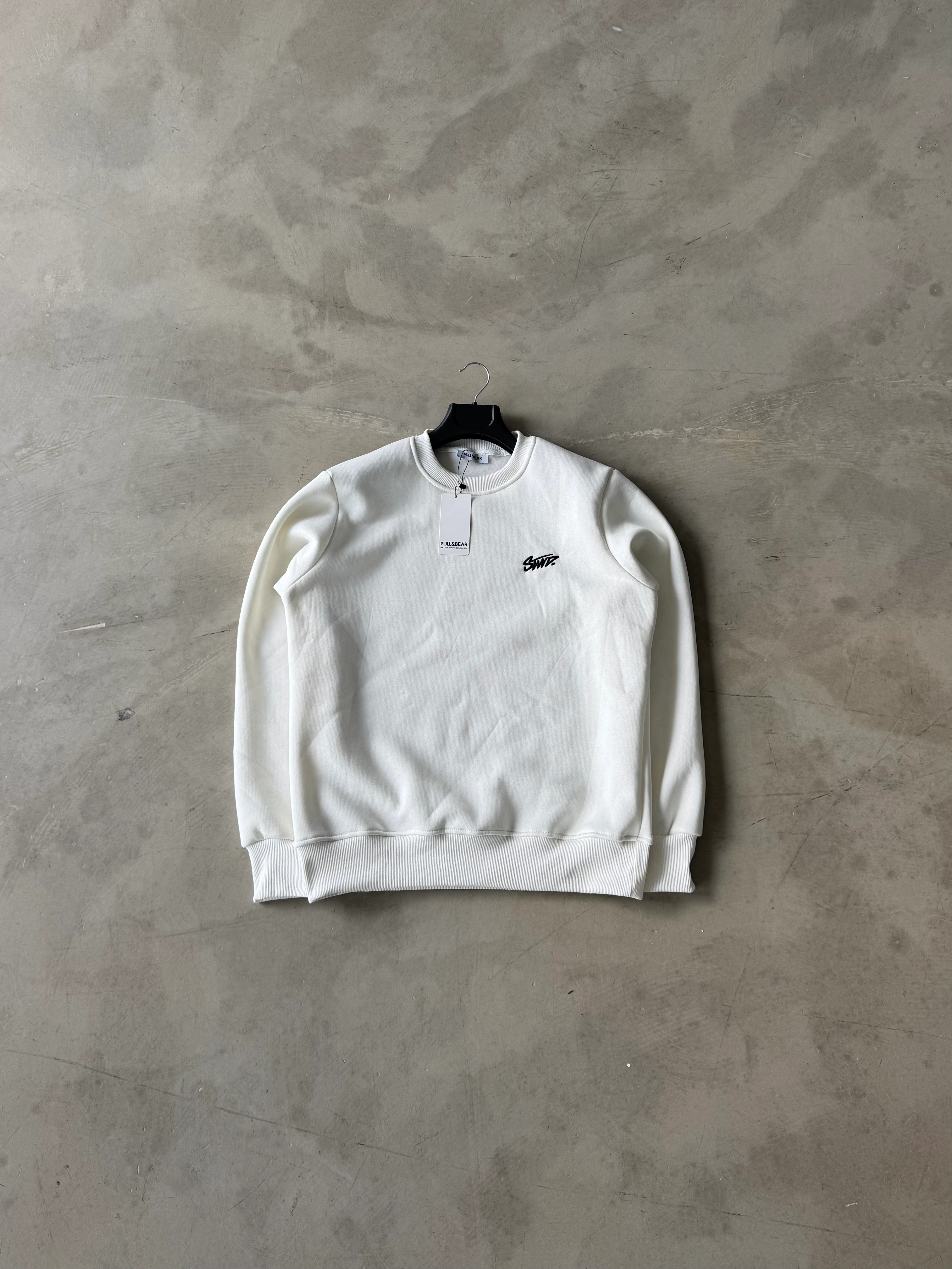 STWD Premium Nakışlı Sweatshirt - Beyaz
