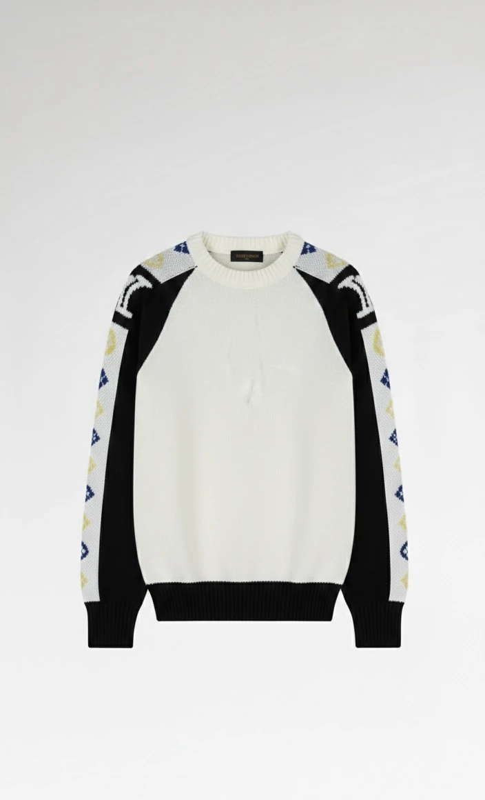  Kolu Renk Detaylı Triko