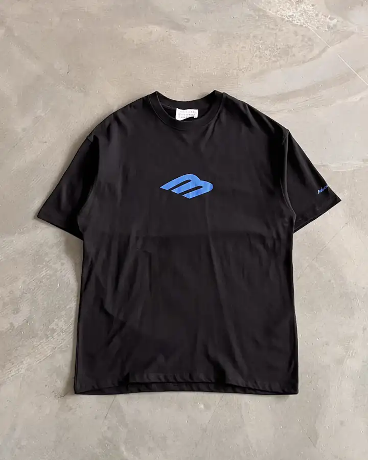 Ön Baskılı Kısa Kollu T-Shirt - Siyah Renk