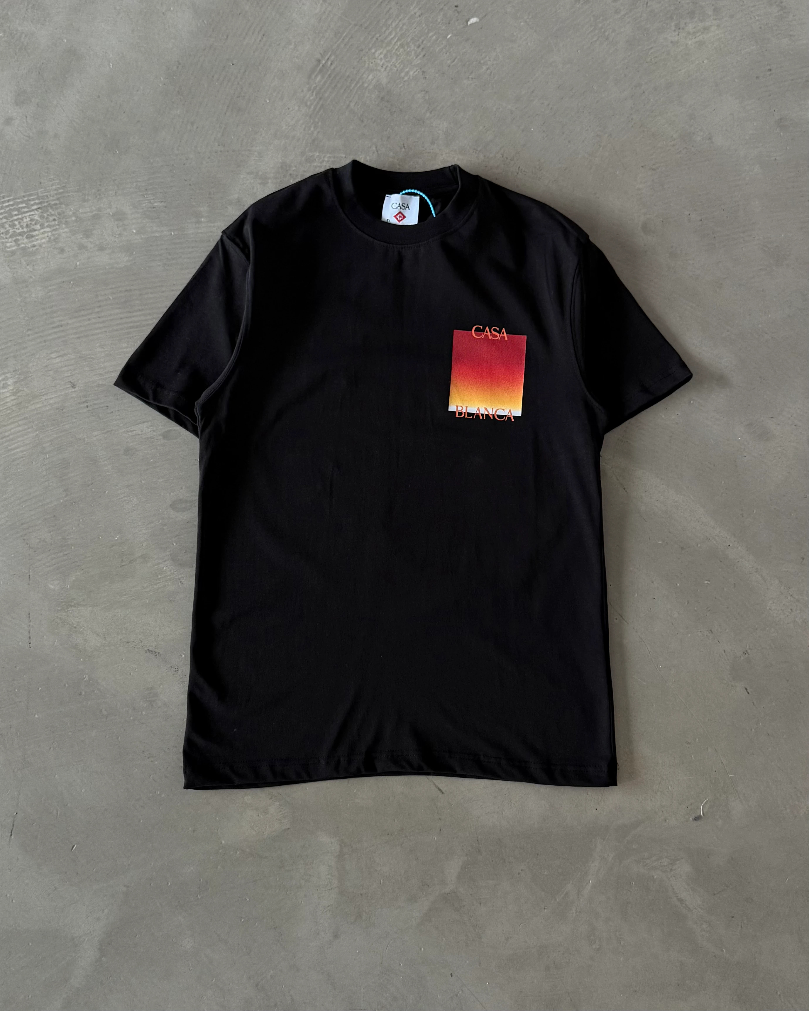 Ön ve Arka Renk Geçişi Baskılı Basic T-Shirt