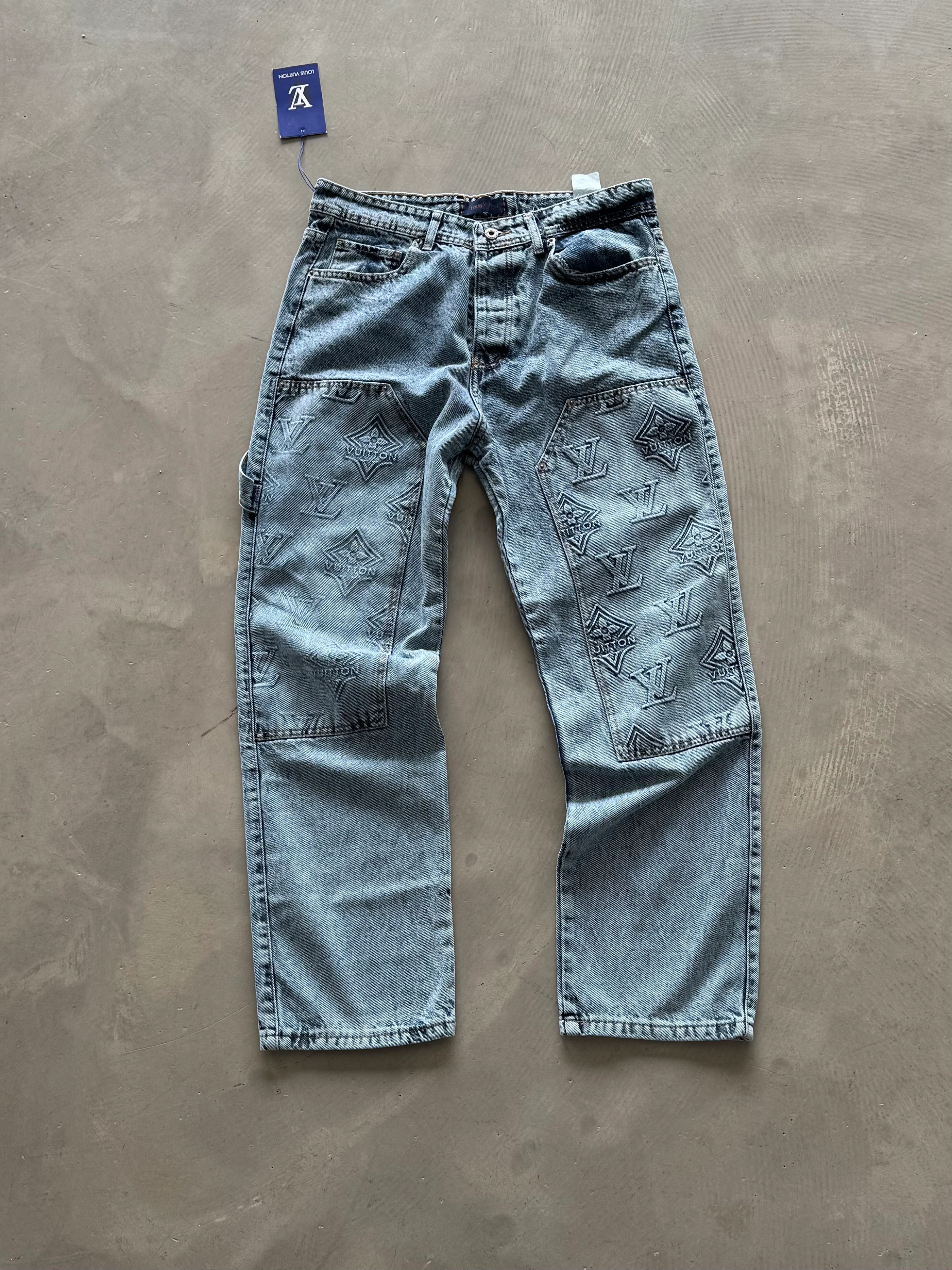 LV Premium Detaylı Kot Pantolon  - Mavi