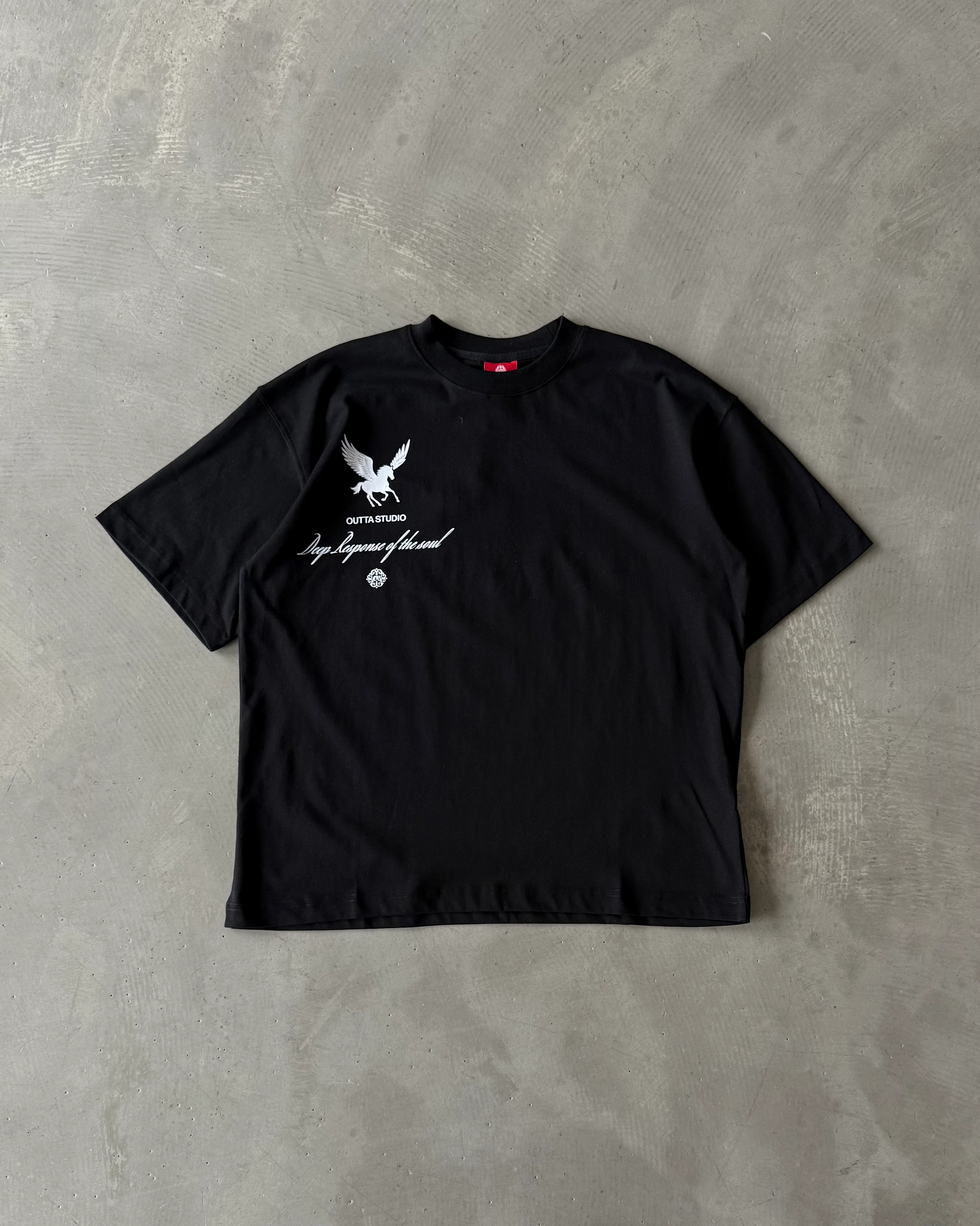 Sağ Göğüs ve Arka Baskılı Basic T-Shirt