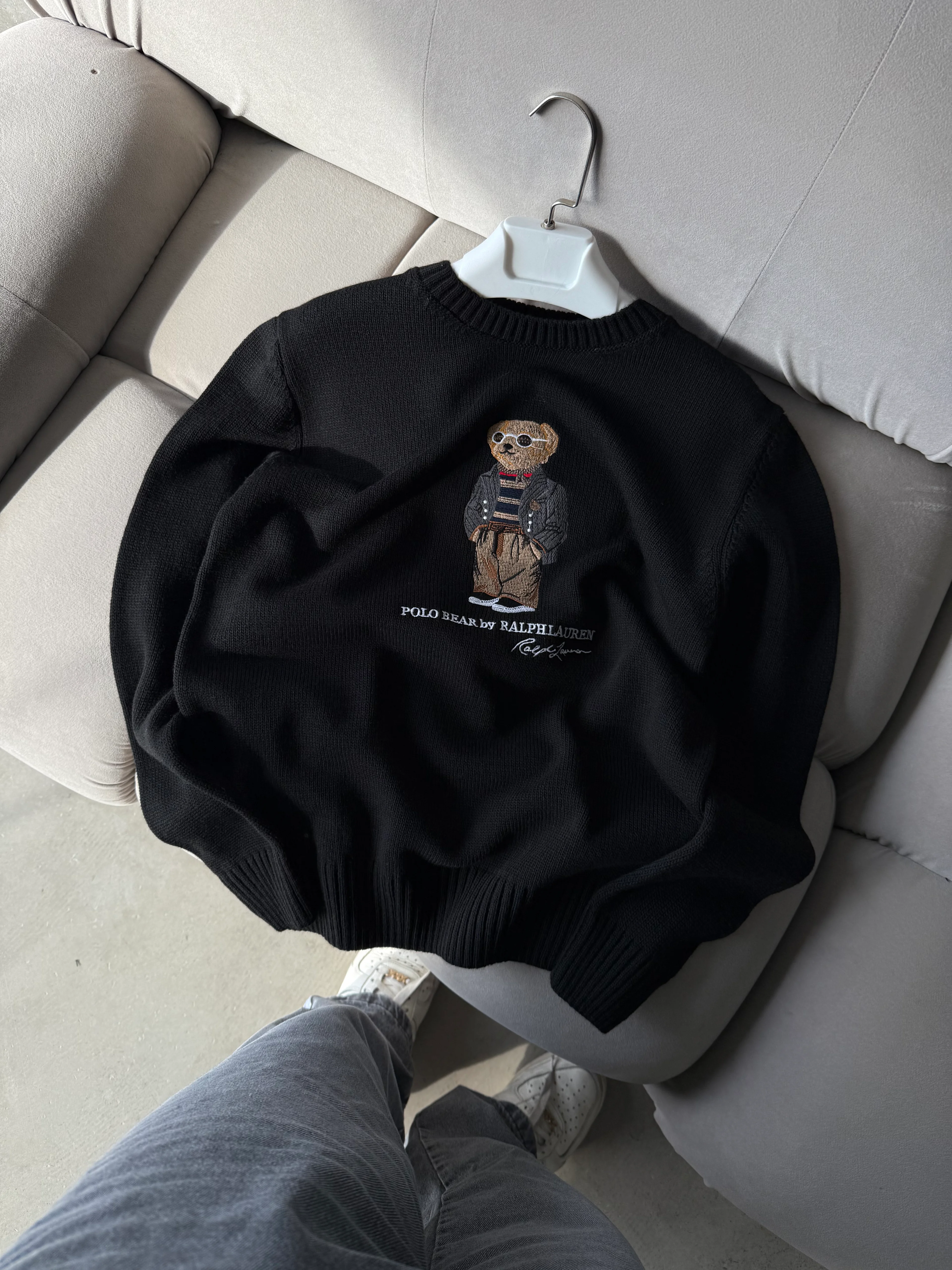 PRL Extra Premium Ayıcık Detaylı Triko - Siyah