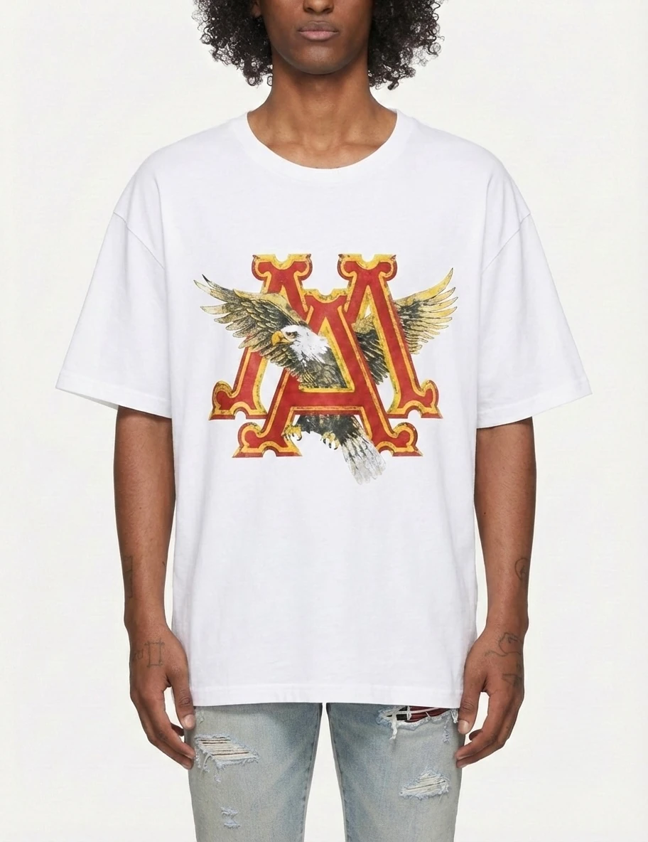 Kartal Baskı Detaylı Kısa Kollu Tshirt