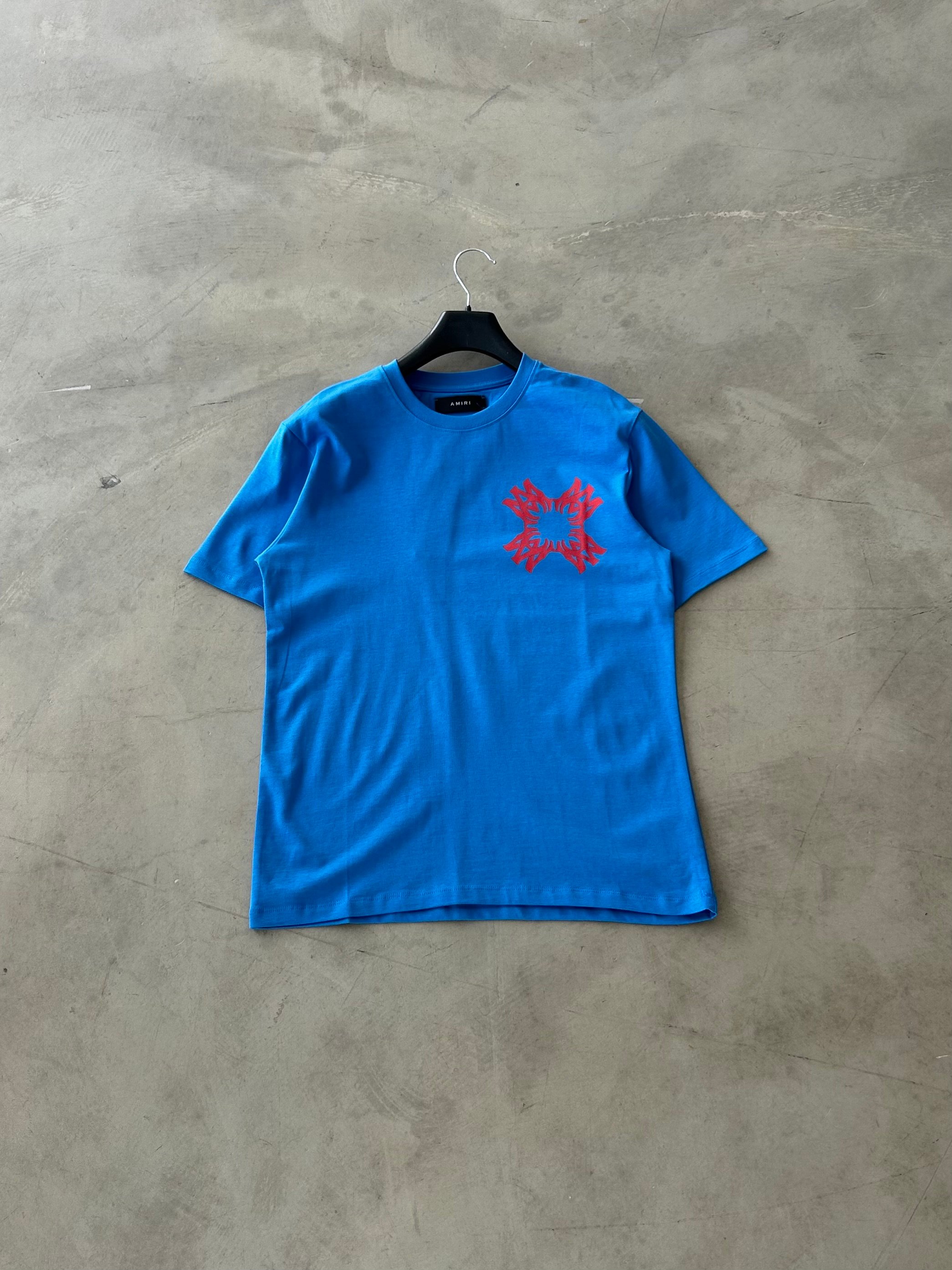 AMR Arka Baskılı Premium Basic Tshirt - Mavi