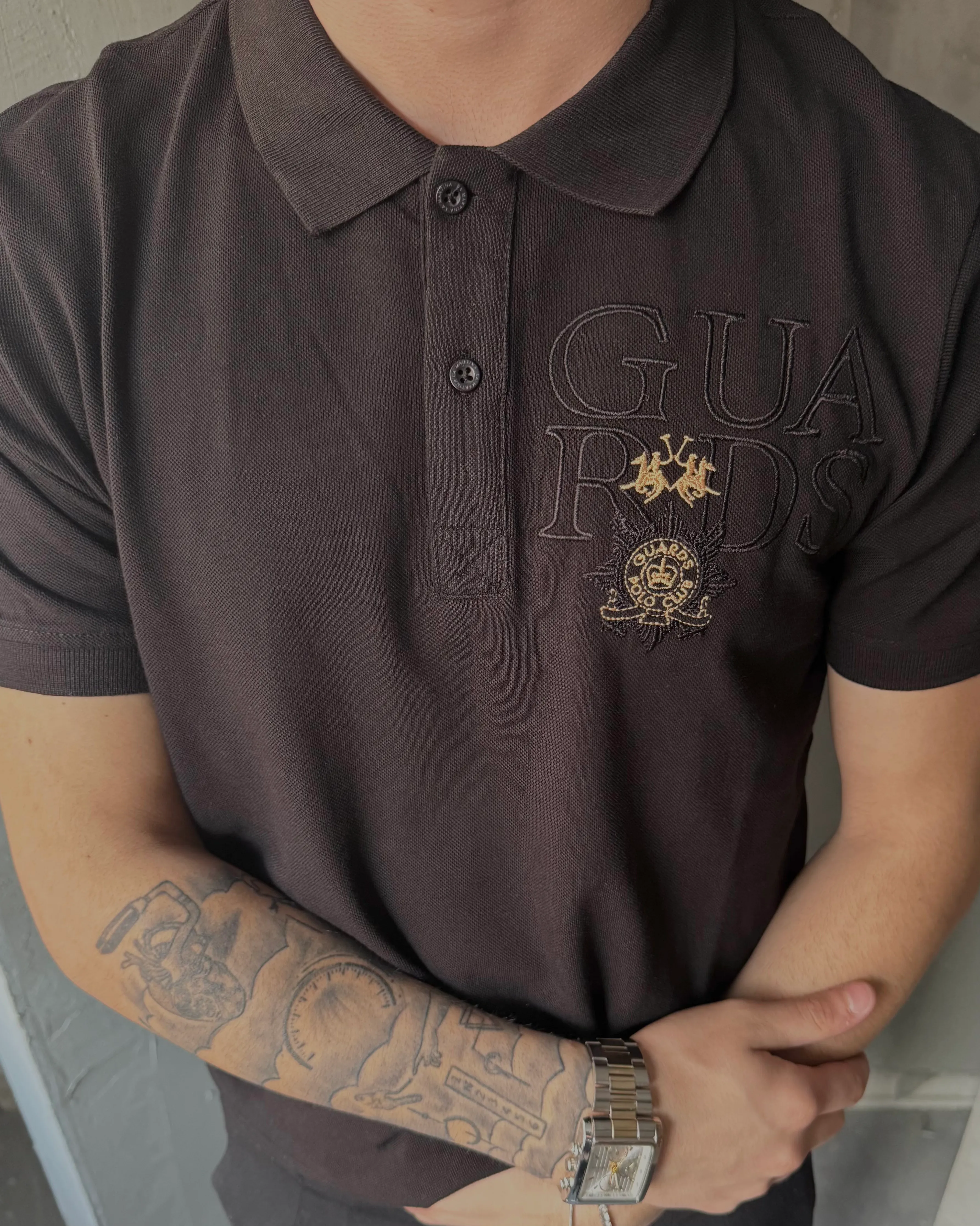 Göğüs Nakış Detaylı Polo Yaka T-Shirt