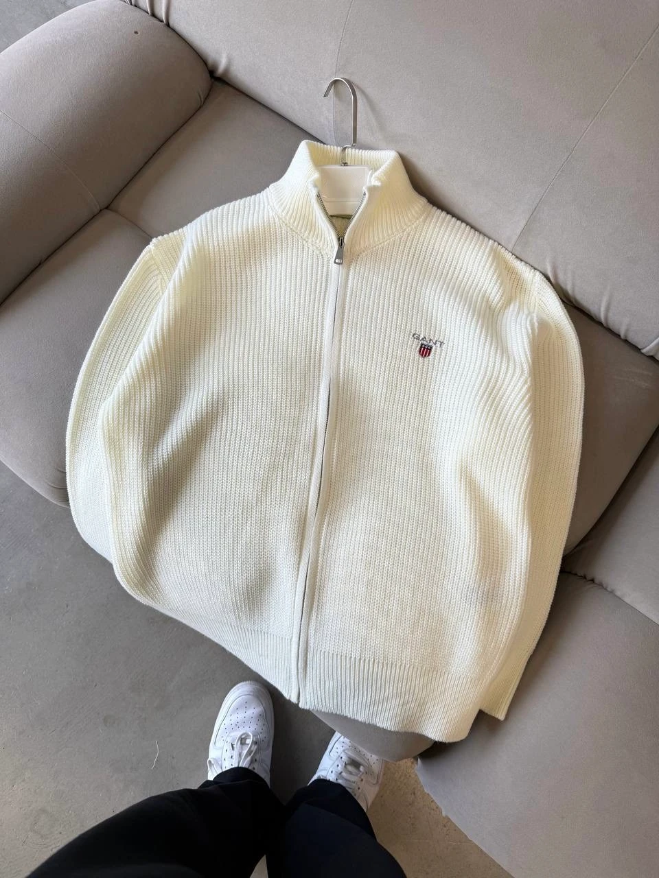 GNT Premium Fermuarlı Triko - Beyaz