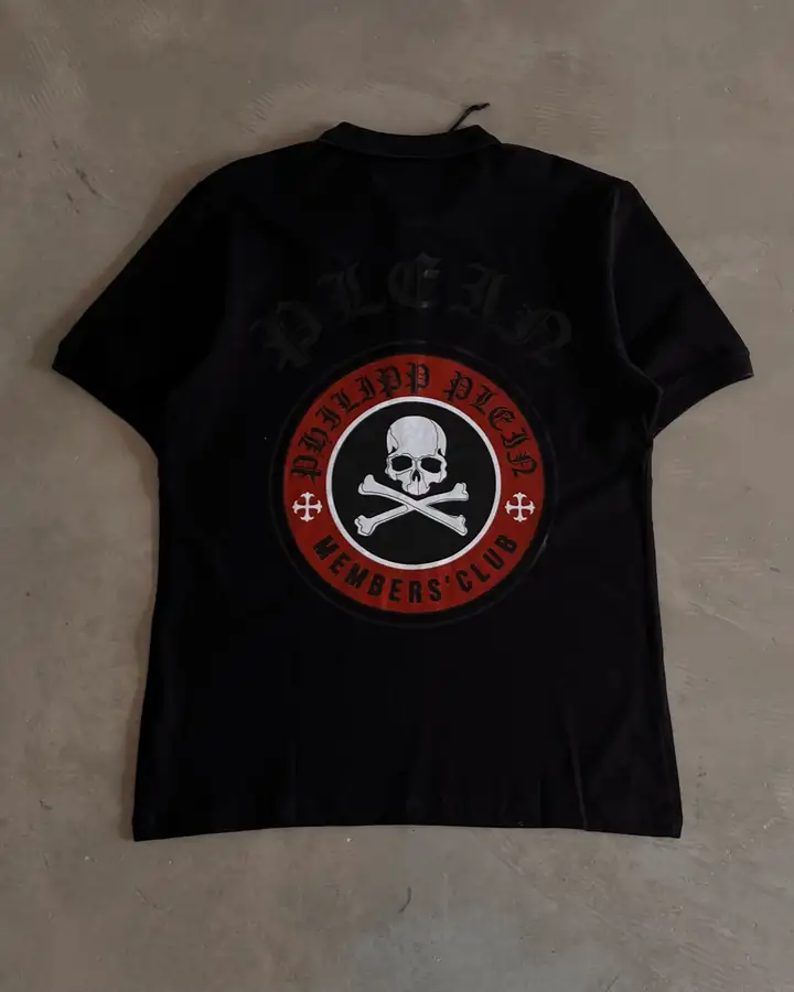 Göğüs Ve Sırt Kuru Kafa Detaylı Polo Yaka T-Shirt