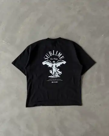 Sol Göğüs ve Arka Baskılı " Sublime " Basic T-Shirt