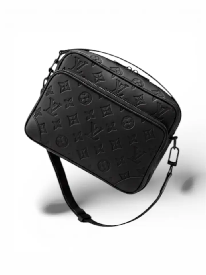 Büyük Kol Çantası - Siyah Kabartmalı