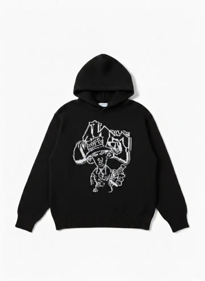 OF Premium Göğüs Ve Sırt Baskılı Kordonlu Triko