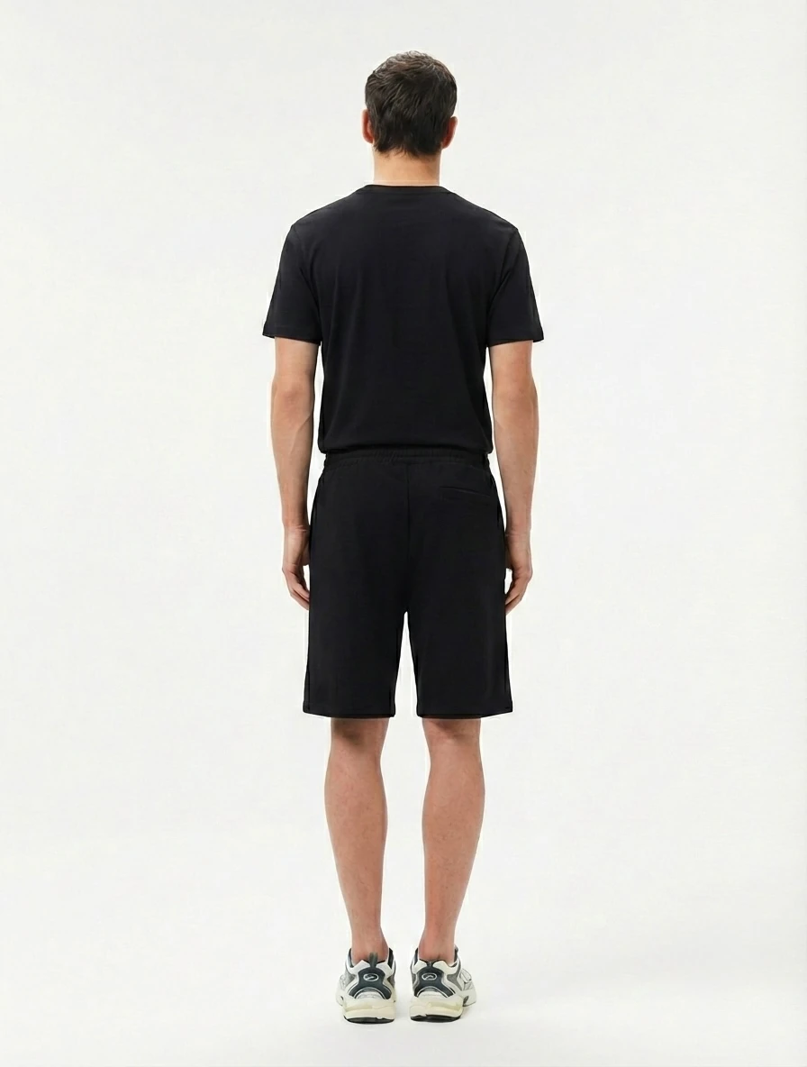 Logo Nakışlı Relax Fit Şortlu Takım