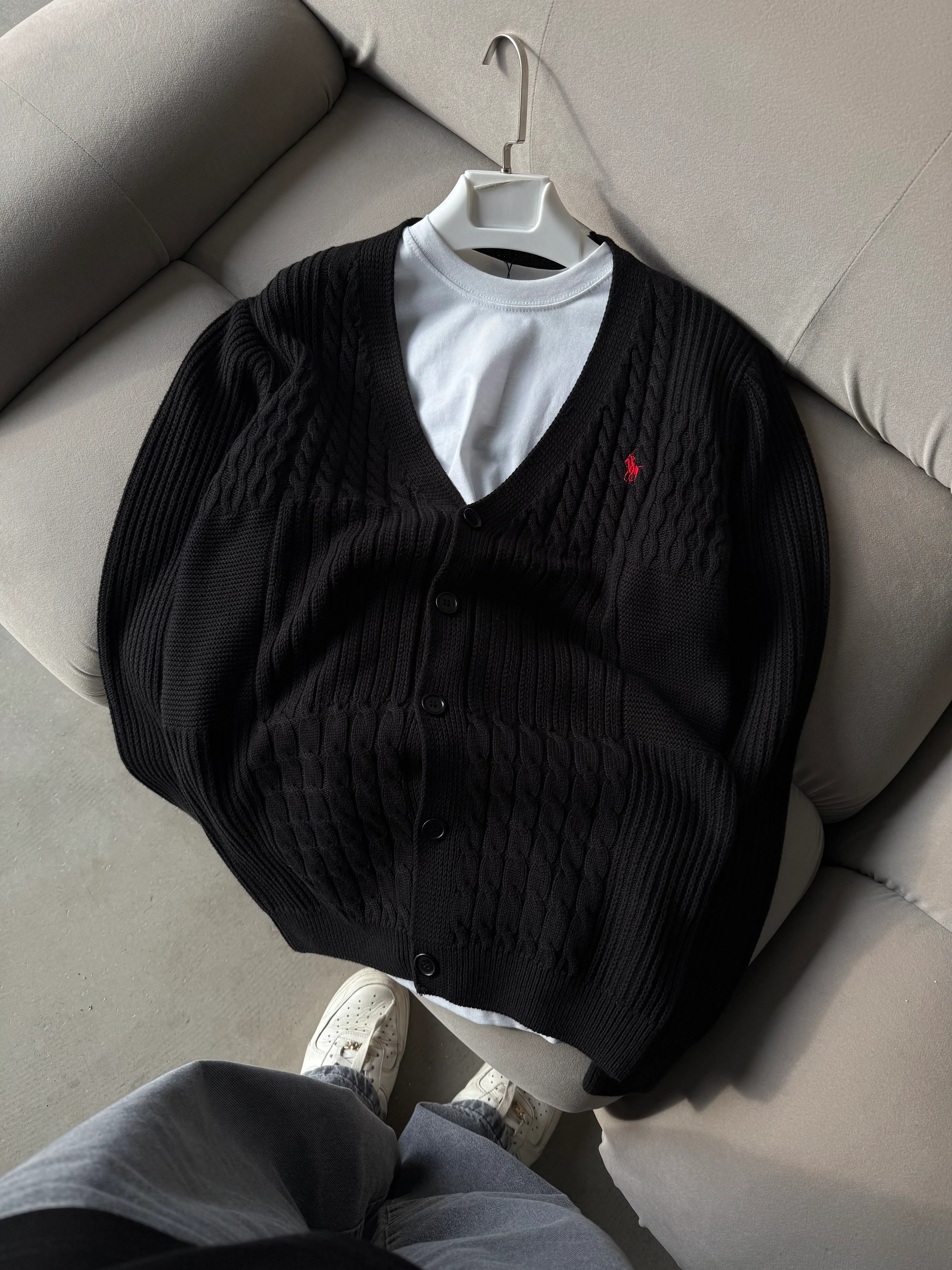 PRL Extra Premium Düğmeli Triko - Siyah