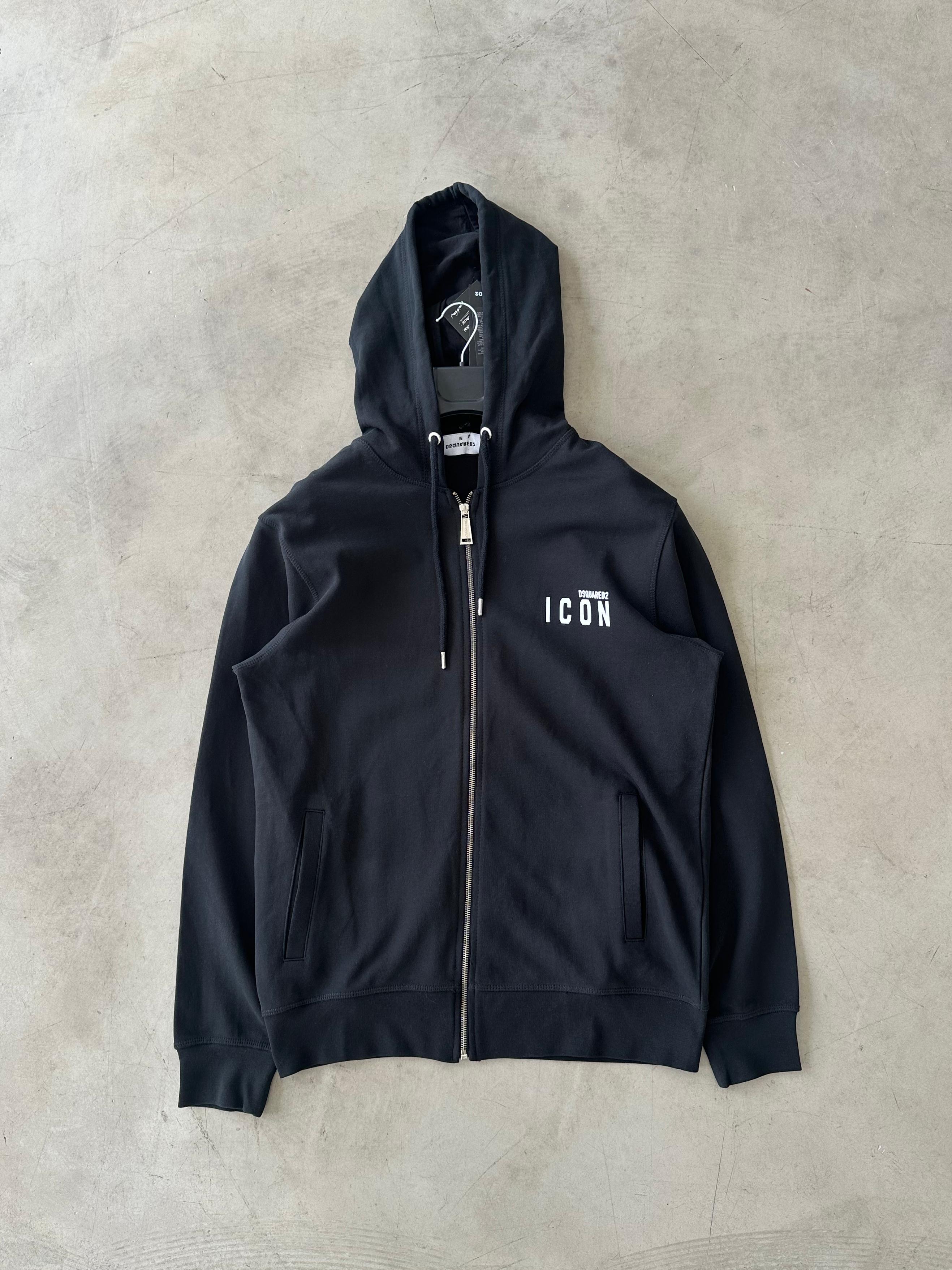 Icon Printed Premium Zipper - Siyah