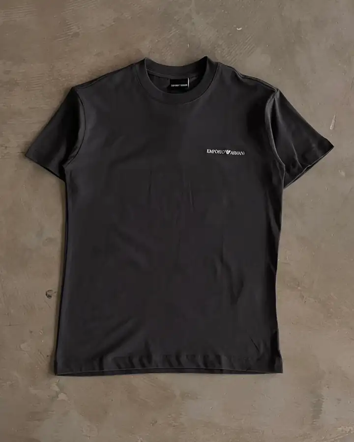 Sol Göğüs Nakış Detaylı T-Shirt - Antrasit