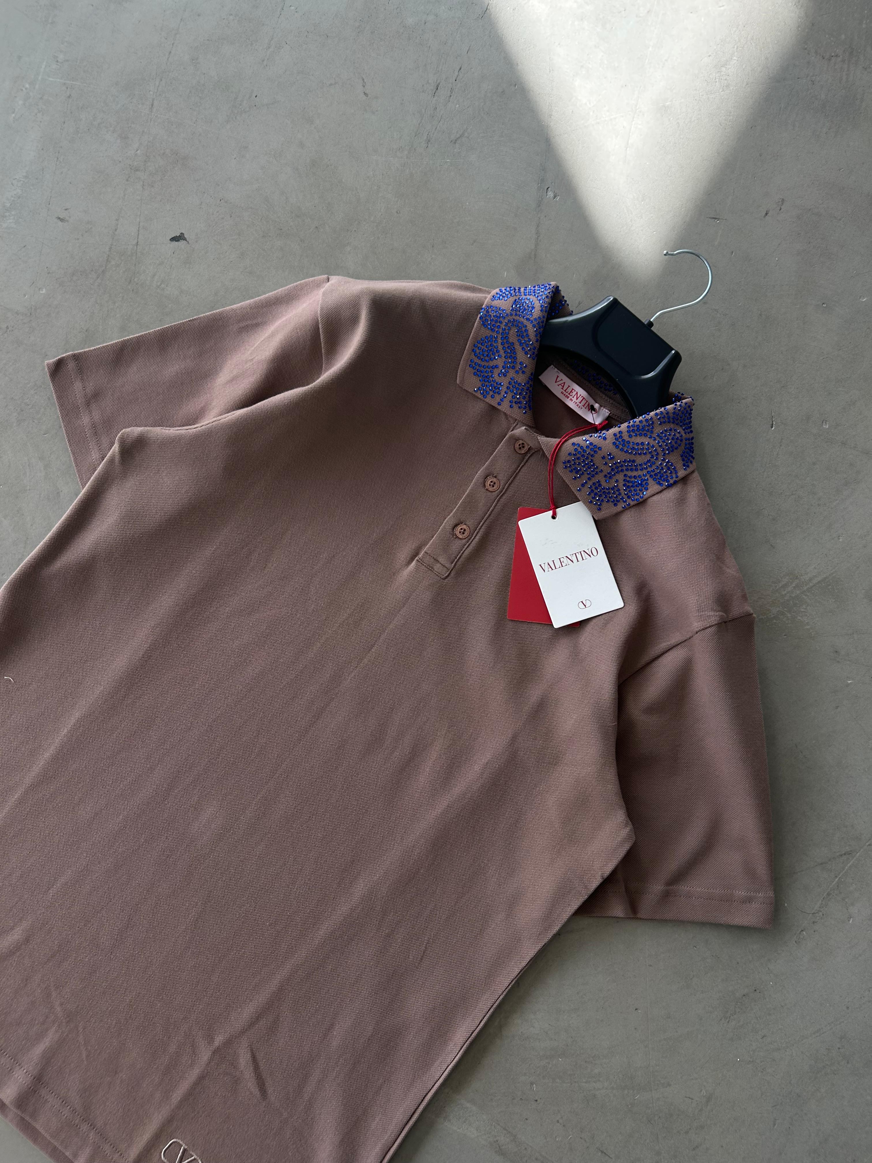 VLNT Taş Detaylı Polo Yaka Tee