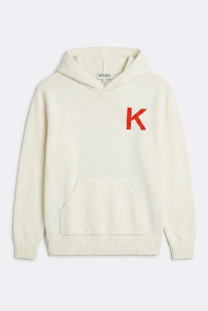 KNZ Premium Sırt ve Sol Göğüs Baskılı Kapüşonlu Triko