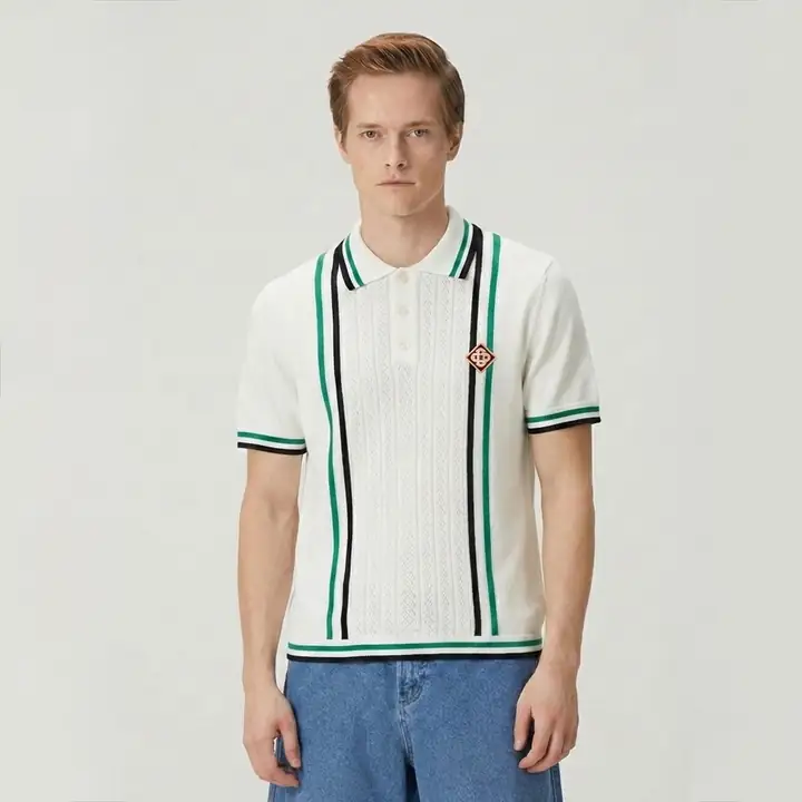 Çift Şerit Detaylı Triko Kısa Kollu Tshirt