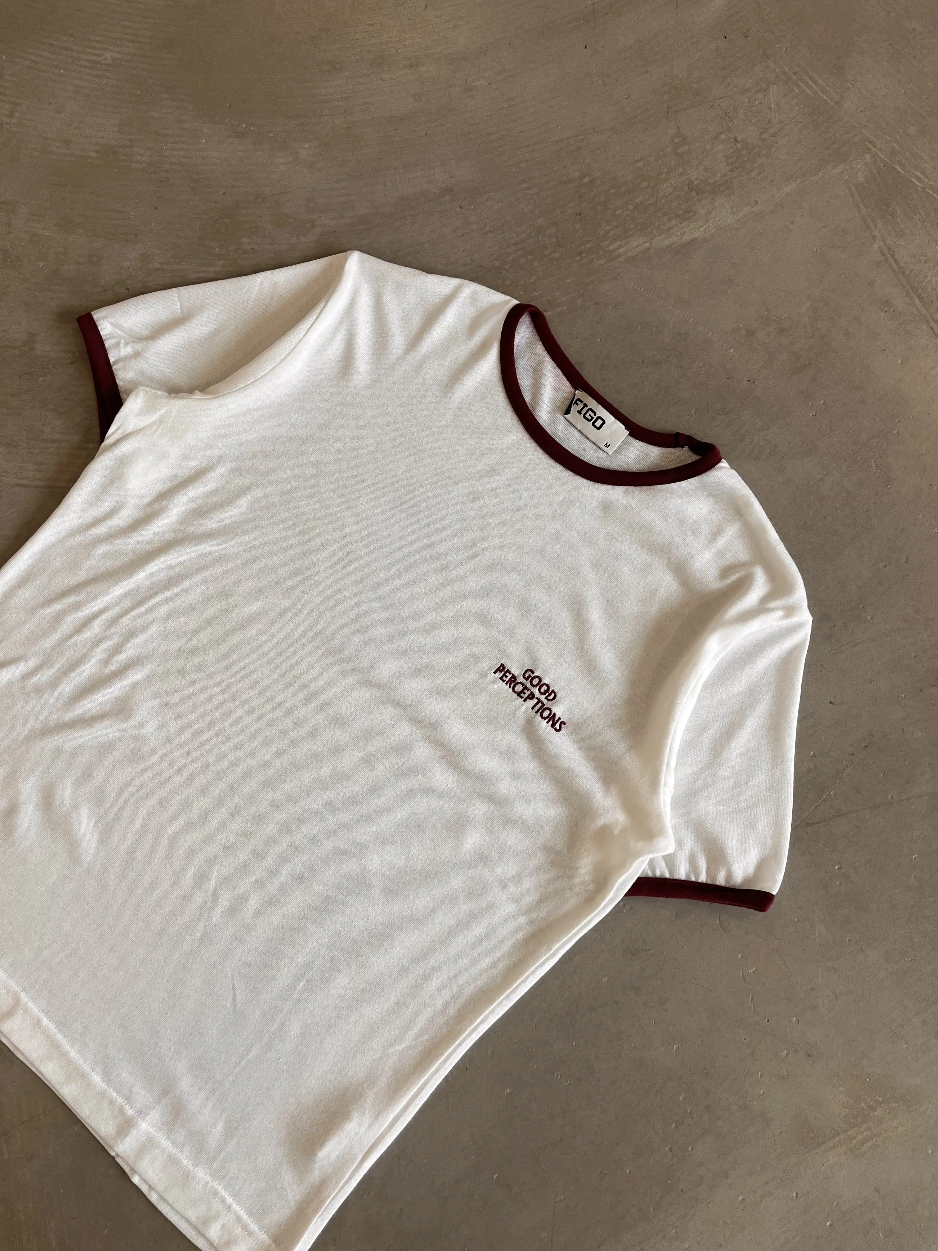 Yaka Renk Detaylı Basic Triko T-Shirt