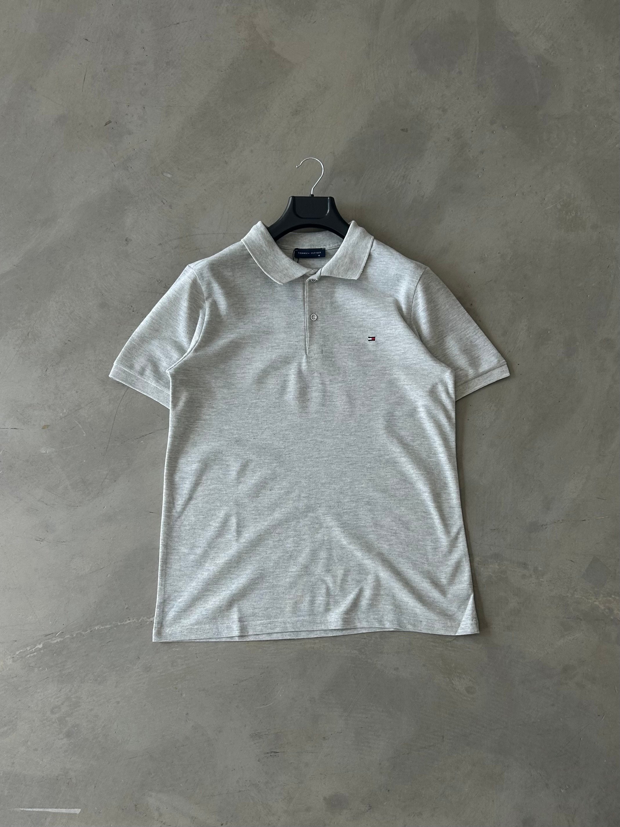TMY Logo Nakışlı Polo Yaka Tee - Gri