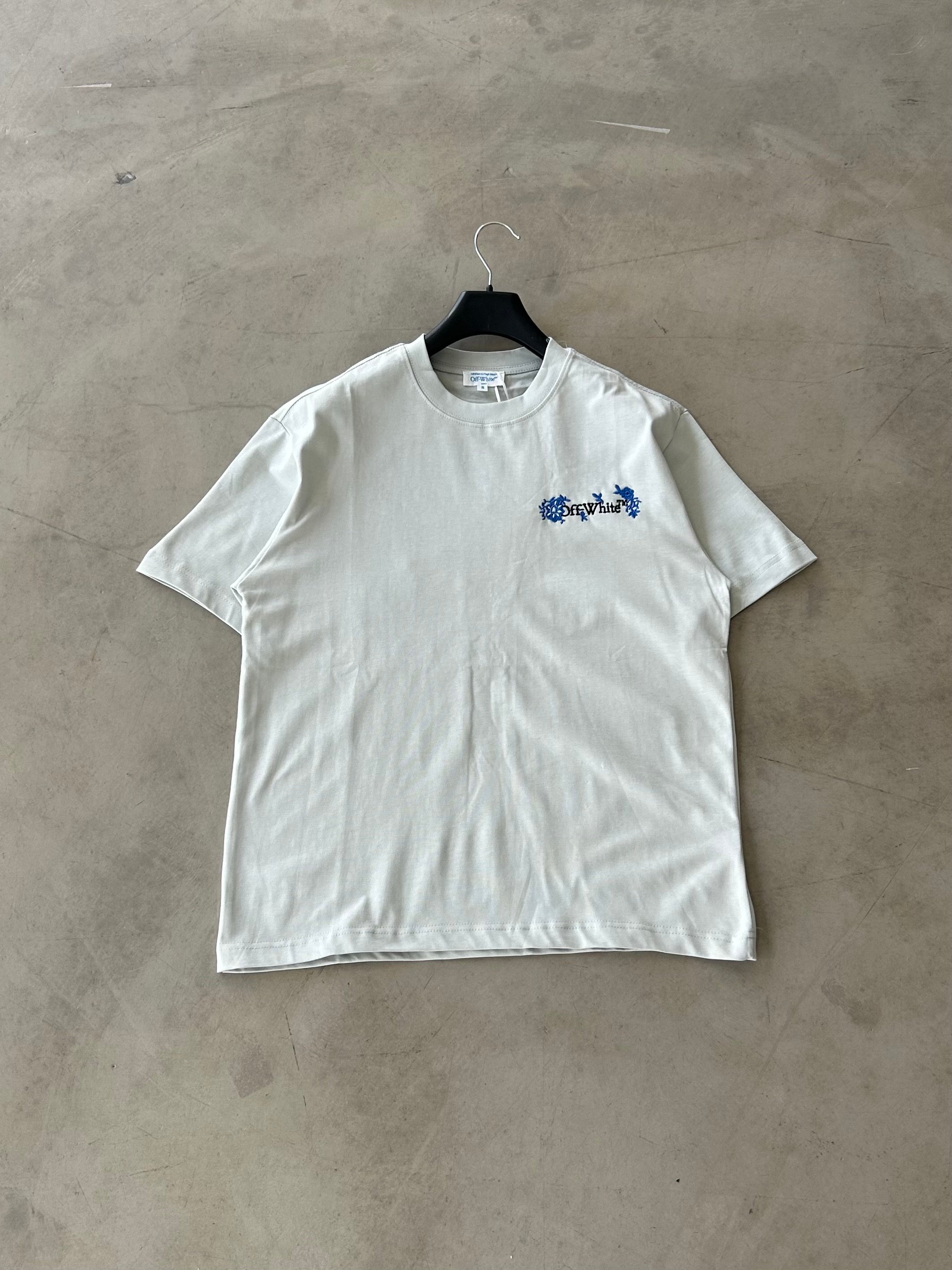 OW Nakışlı Premium Basic Tshirt - Gri