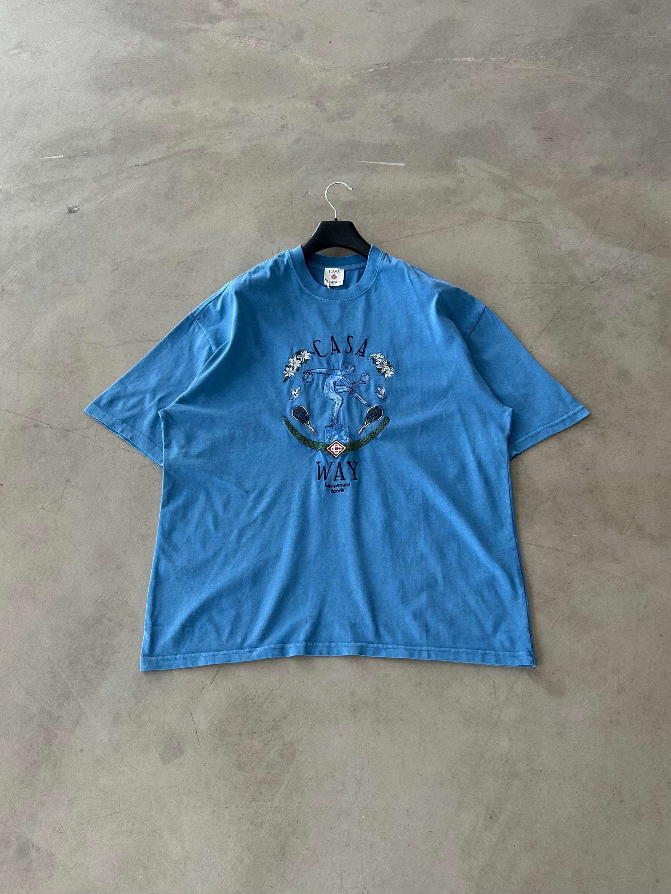 CB Nakışlı Premium Basic Tshirt - Mavi