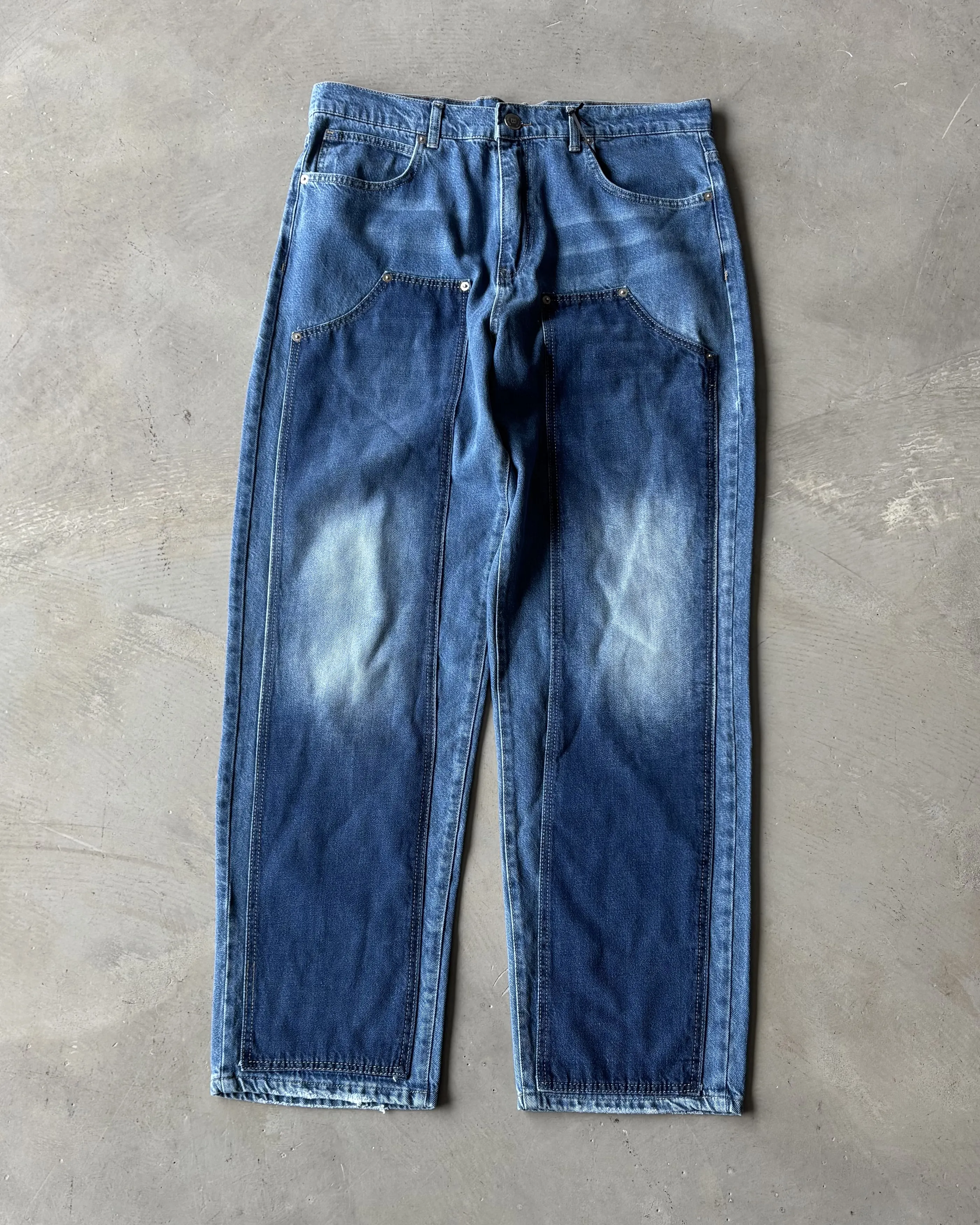 Çizgili Yıkama ve Nakış Detaylı Baggy Pantolon