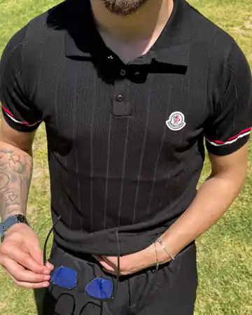 Sol Göğüs Logolu Polo Yaka Triko T-Shirt
