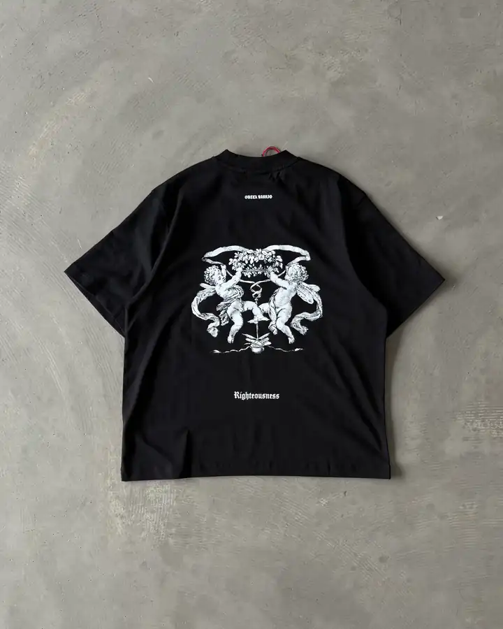 Arka Baskılı " Righteousness " Basic T-Shirt