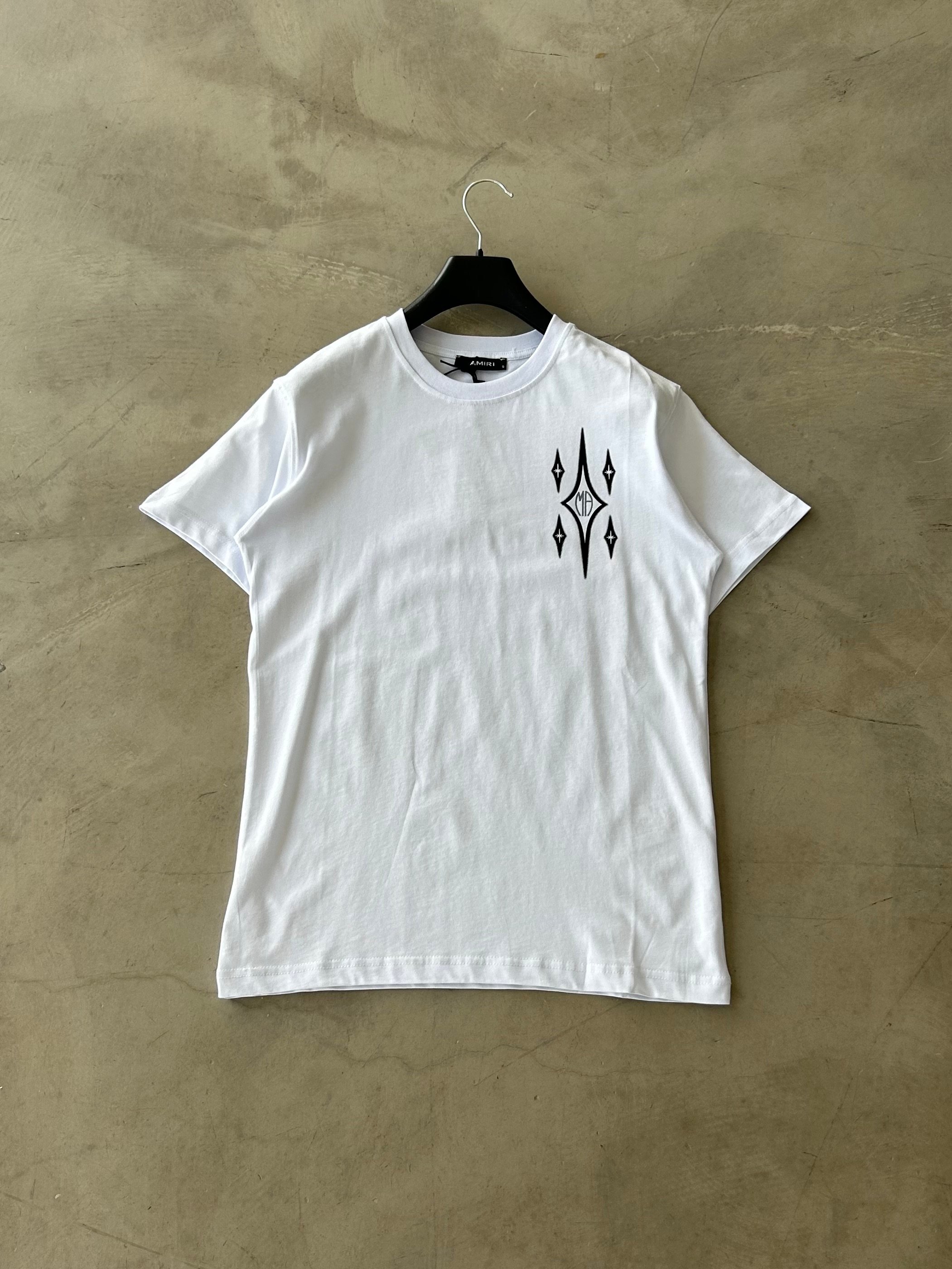 AMR Sırt Baskılı Premium Basic Tshirt - Beyaz