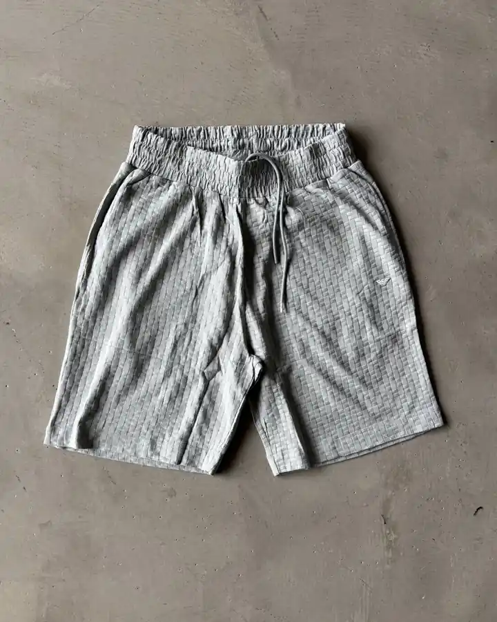 Kare Nakışlı Relaxed Şort