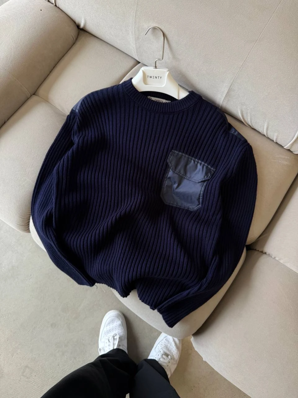 Premium Basic Cep Detaylı Triko - Lacivert