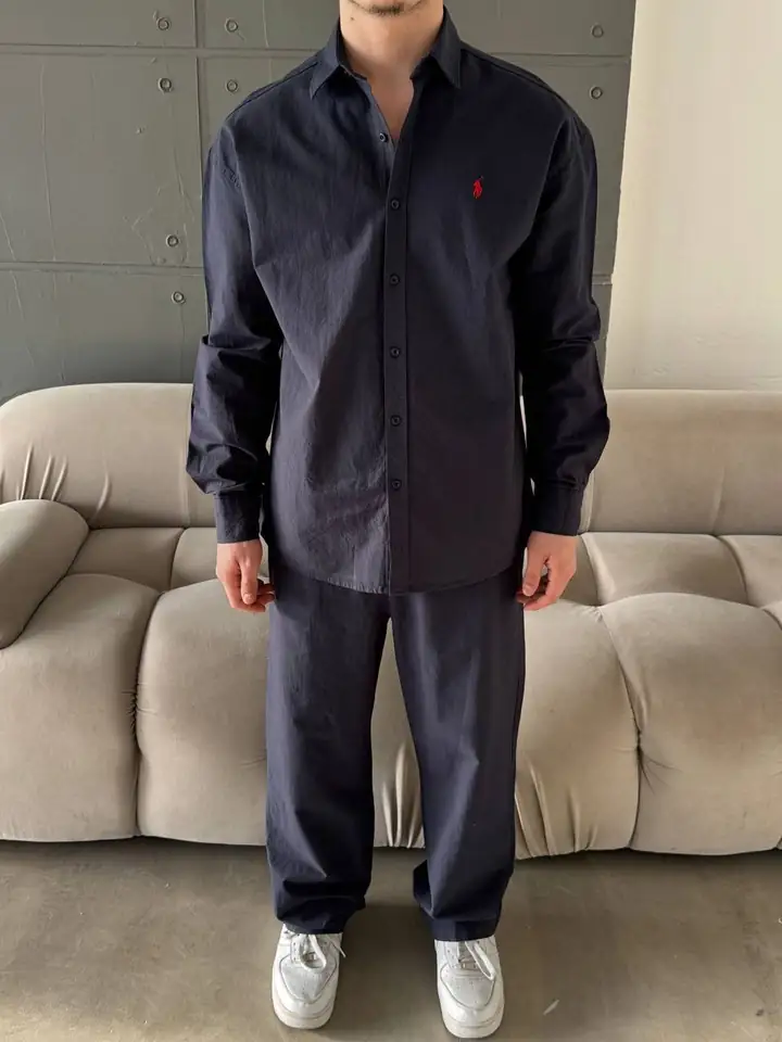 Keten Kısa Kollu & Pantolon Takımı