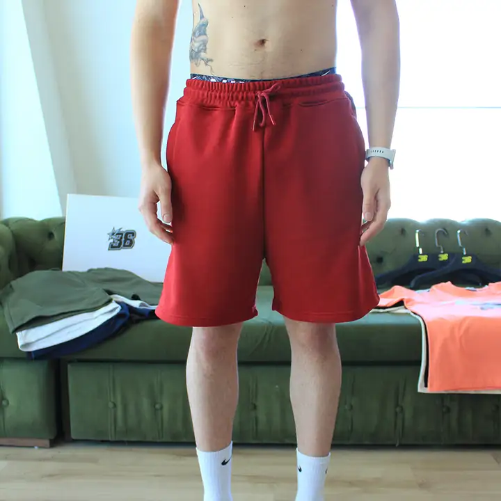  Baggy Fit Basic Şort - Bordo