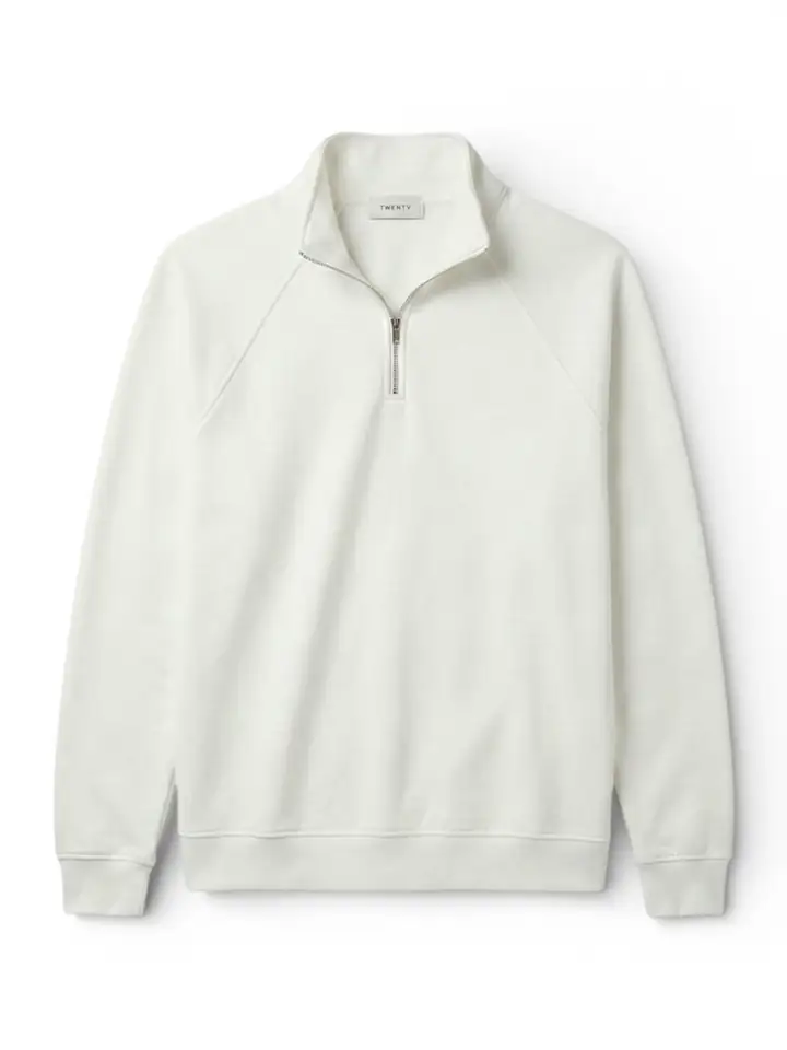 Premium Basic Pamuklu Yarım Fermuarlı Sweatshirt