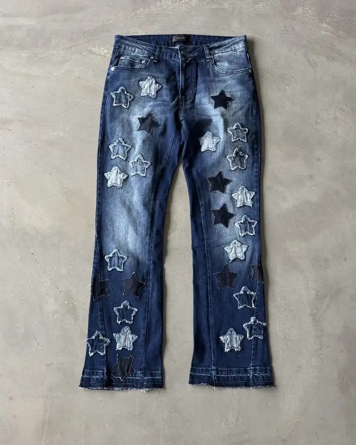 Yıldız Nakış Detaylı Kot Pantolon