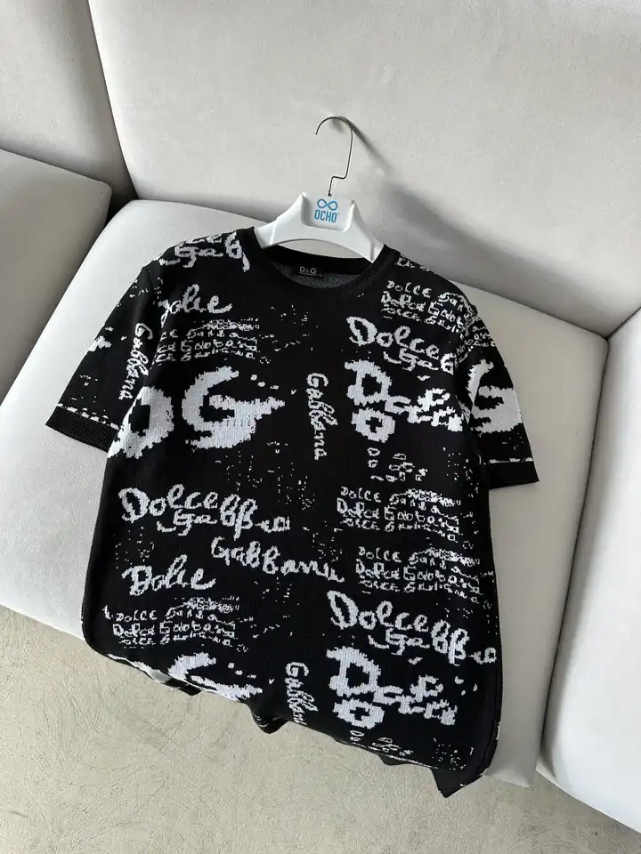 Karışık Logo Detaylı Triko T-Shirt