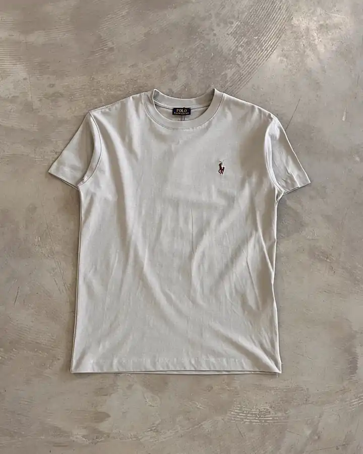 Renkli Logo Nakışlı Basic T-Shirt