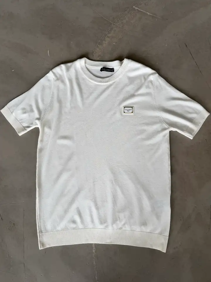 Sol Göğüs Logo Detaylı Bisiklet Yaka Triko T-Shirt