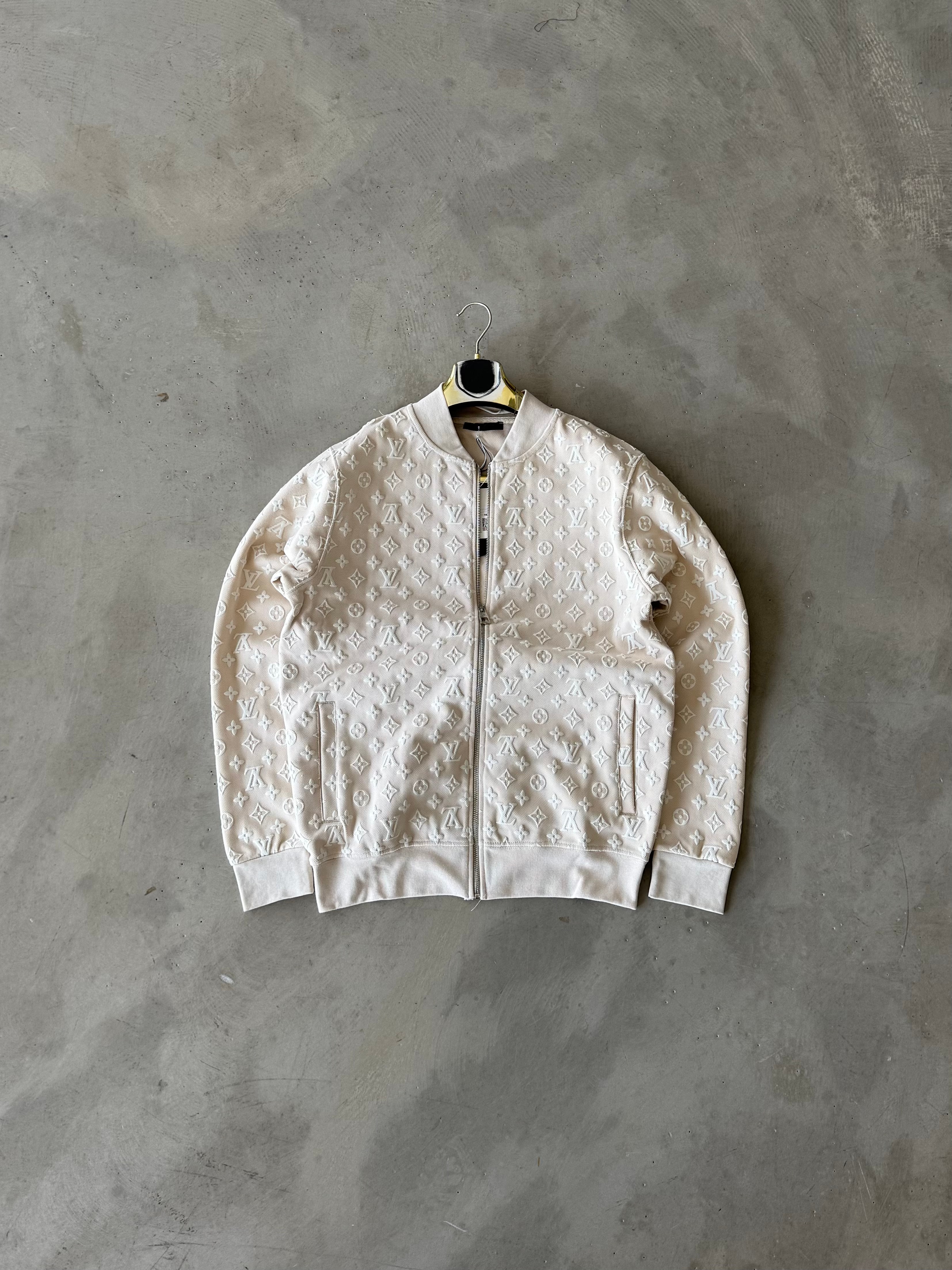 LV zippered cardigan - Krem