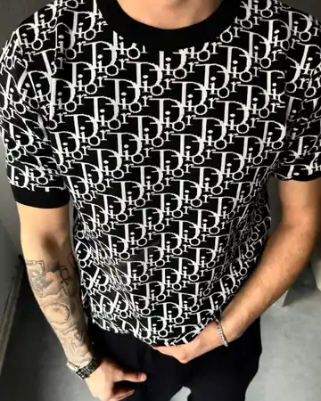 Full Logo Desenli Triko T-Shirt