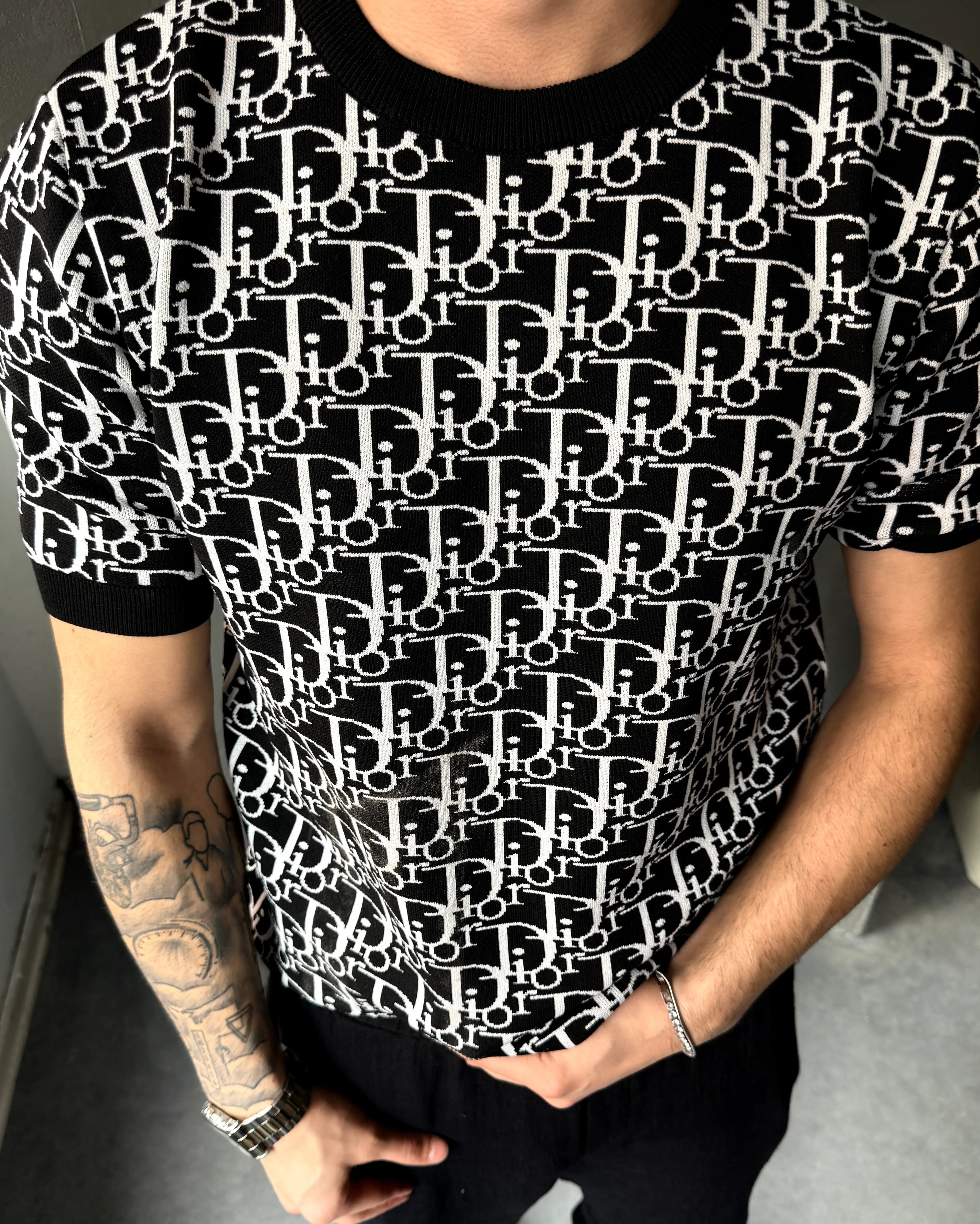 Full Logo Desenli Triko T-Shirt