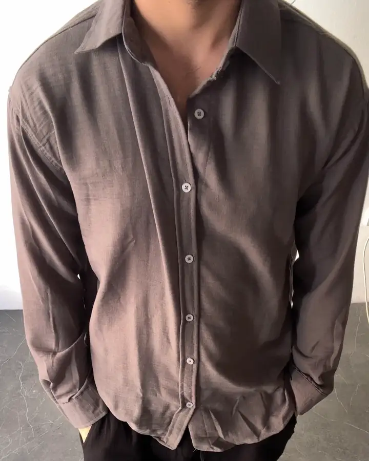 Pera-Bambu Keten Oversize Gömlek