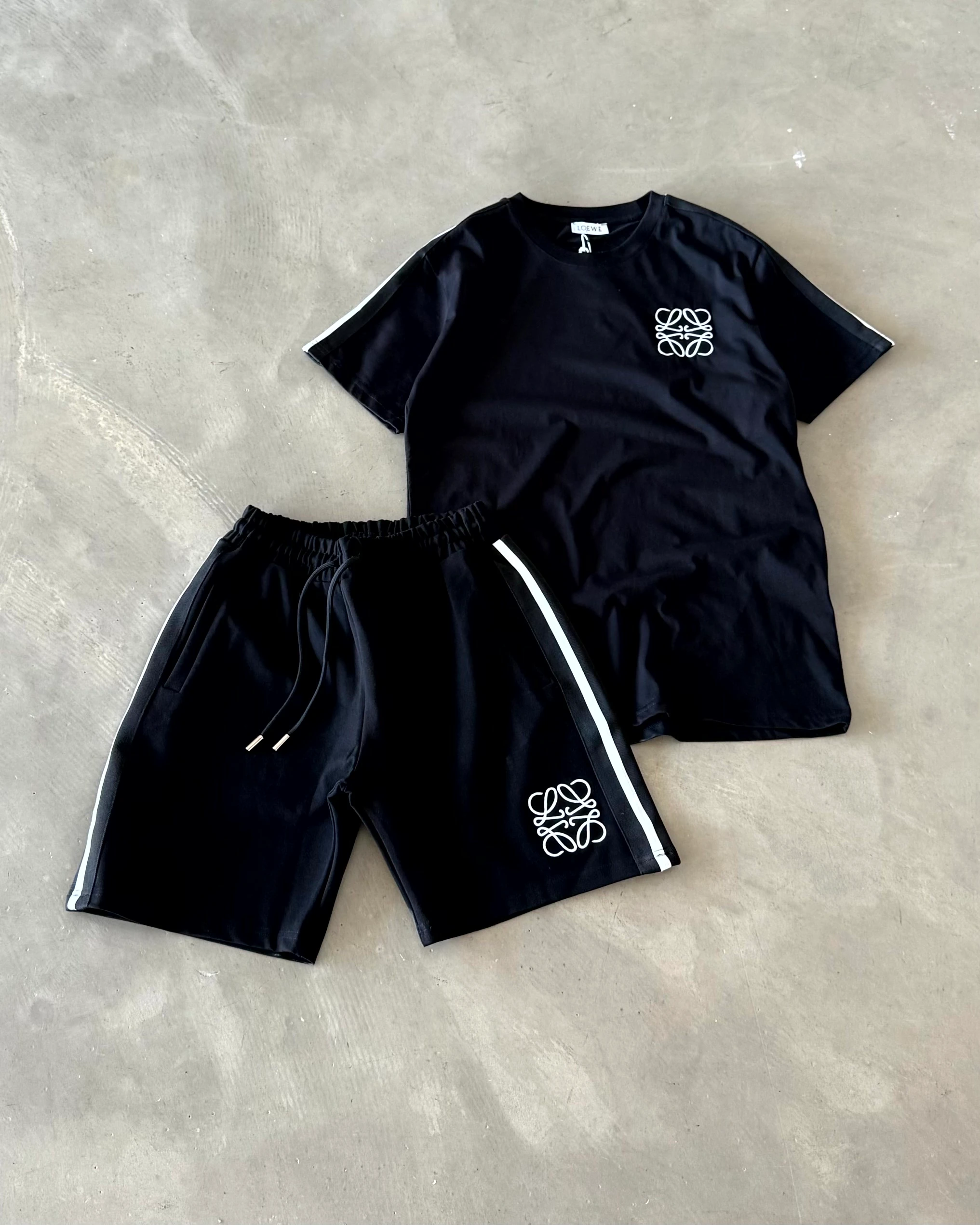 Logo Nakışlı Şort Takımı