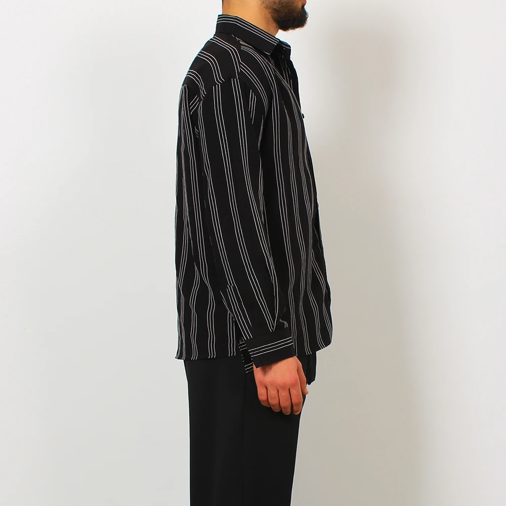 Modal Çizgili Oversize Gömlek