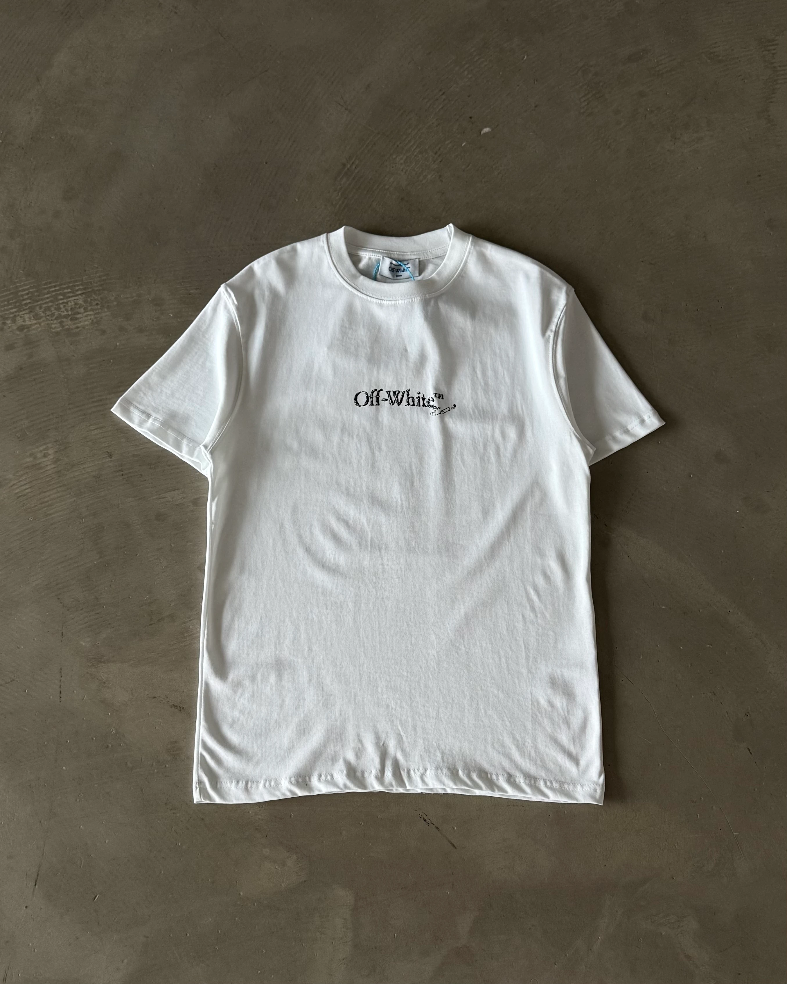Ön ve Arka Çapraz Baskılı Basic T-Shirt