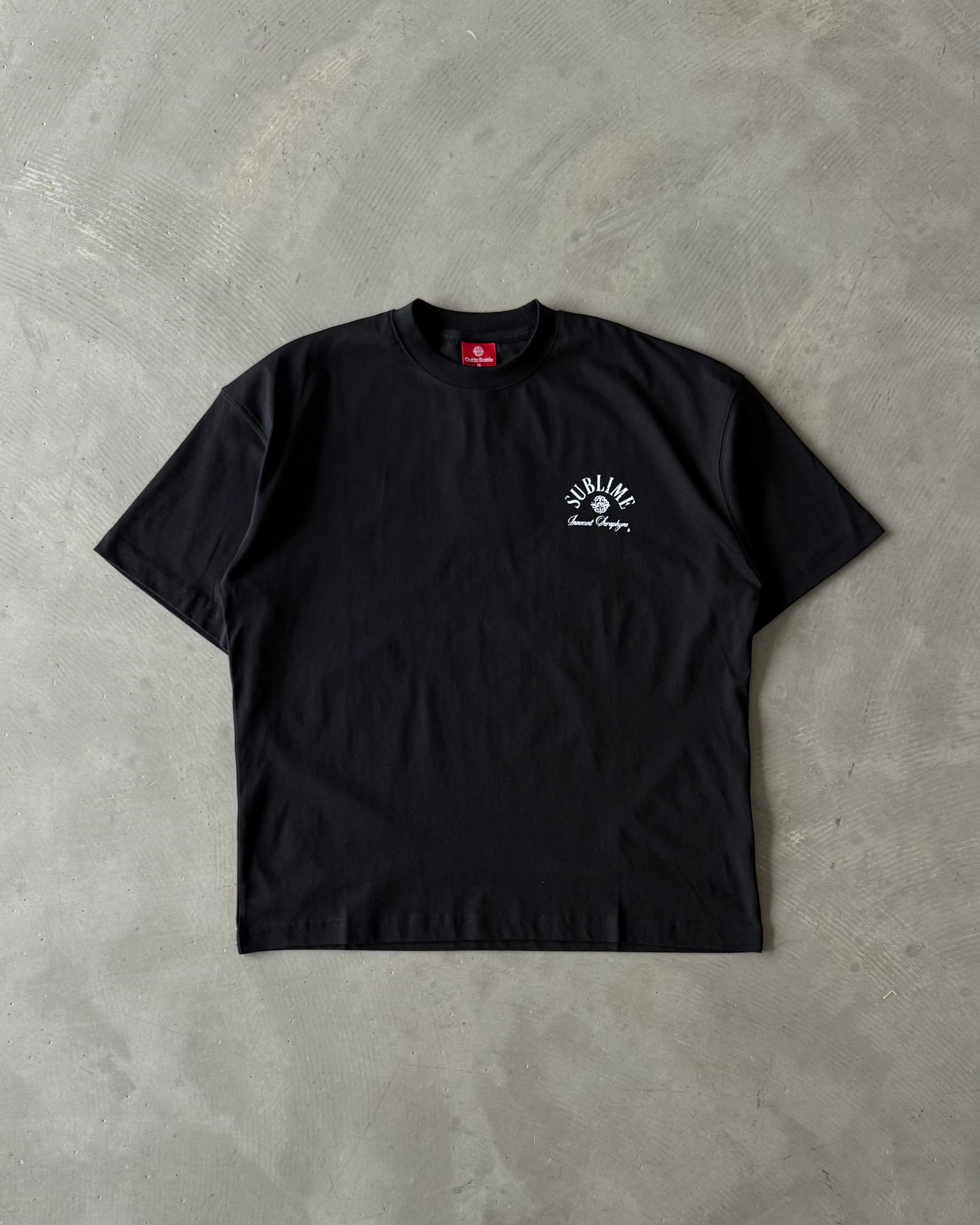 Sol Göğüs ve Arka Baskılı " Sublime " Basic T-Shirt