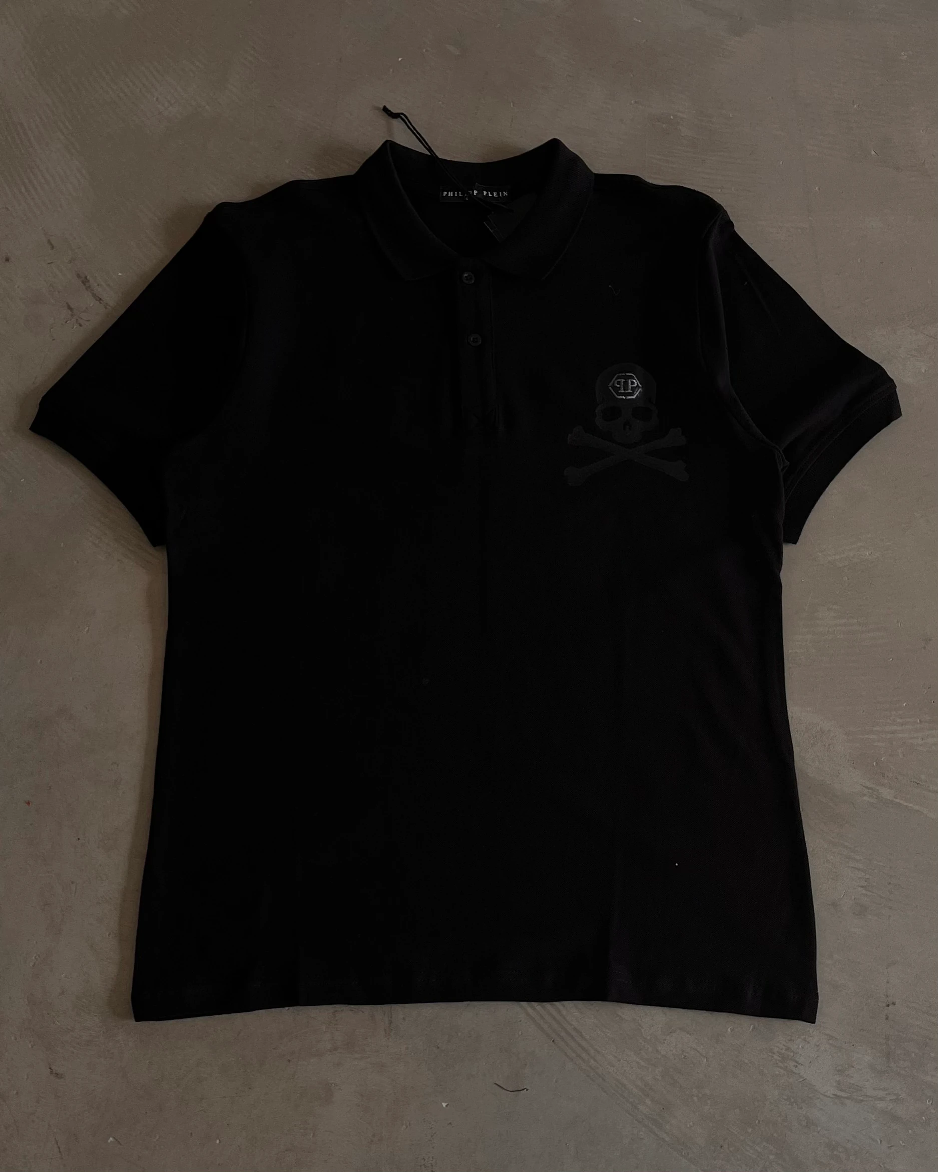 Göğüs Ve Sırt Kuru Kafa Detaylı Polo Yaka T-Shirt